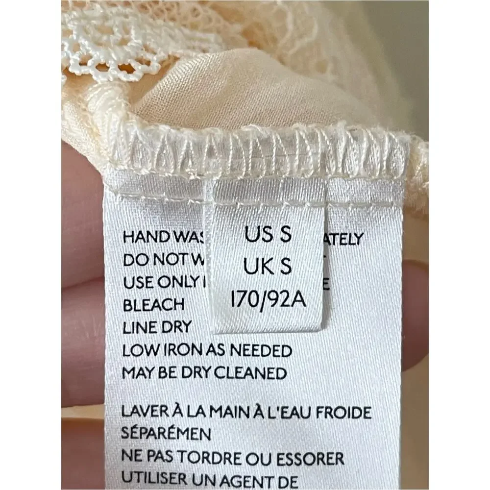 Free People Secret Admirer Lace Blouse Puff Sleeve Too Women’s size S cream
